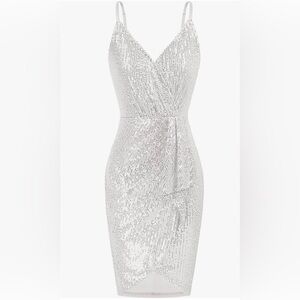 GRACE KARIN Wrap V-Neck Ruched Bodycon Spaghetti Straps Cocktail Party Dresses